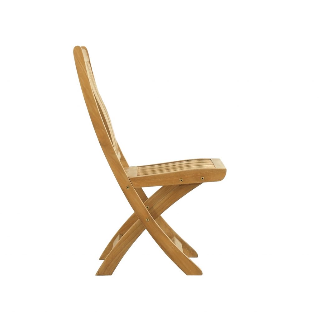 Teak natural finished folding chair for outdoor living classic