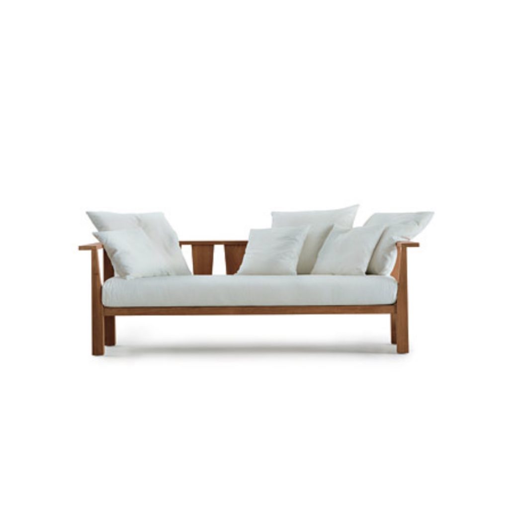 Teak grade A sofa bed for outdoor living natural finished for 3 person